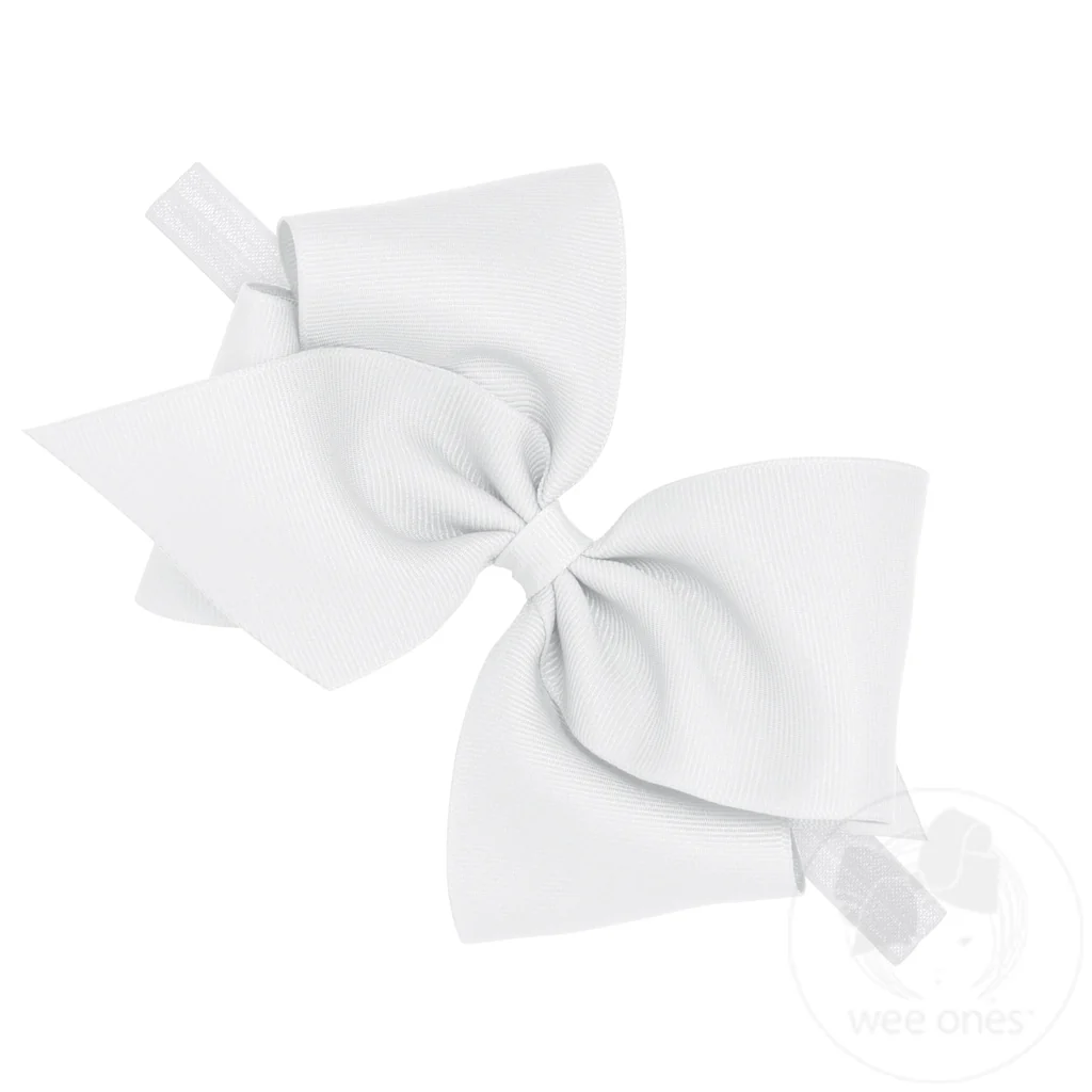 Mini King Classic Grosgrain Girls Hair Bow on Baby Band